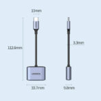 Adaptor 2-în-1 UGREEN USB-C la 3.5mm CM231 - imagine 19