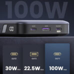 Baterie externă Ugreen PB720, 20000mAh , USB + 2x USB-C, 100W PD (gri) - imagine 3