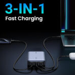 Baterie externă Ugreen PB720, 20000mAh , USB + 2x USB-C, 100W PD (gri) - imagine 5