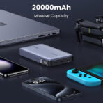 Baterie externă Ugreen PB720, 20000mAh , USB + 2x USB-C, 100W PD (gri) - imagine 4