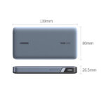 Baterie externă Ugreen PB720, 20000mAh , USB + 2x USB-C, 100W PD (gri) - imagine 6