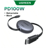 Cablu retractabil Ugreen USB-C la USB-C,  L531, PD 100W, 1m (negru)