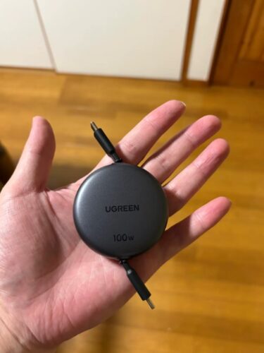 Click to view full screen Cablu retractabil Ugreen USB-C la USB-C, L531, PD 100W, 1m (negru) photo review